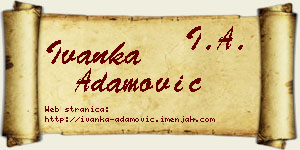 Ivanka Adamović vizit kartica